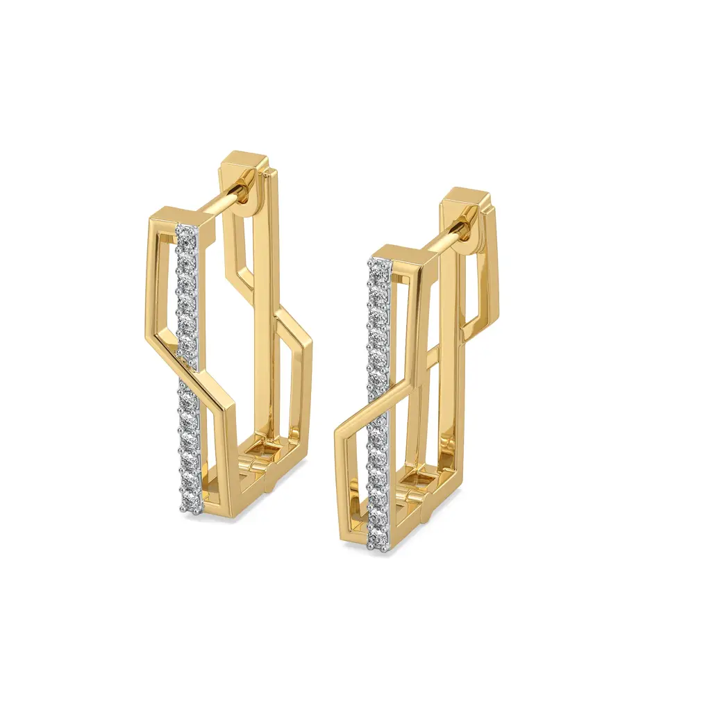 0.3Ct Lab Grown Diamond Earring In 18Kt Gold Vermeil : LLER0157
