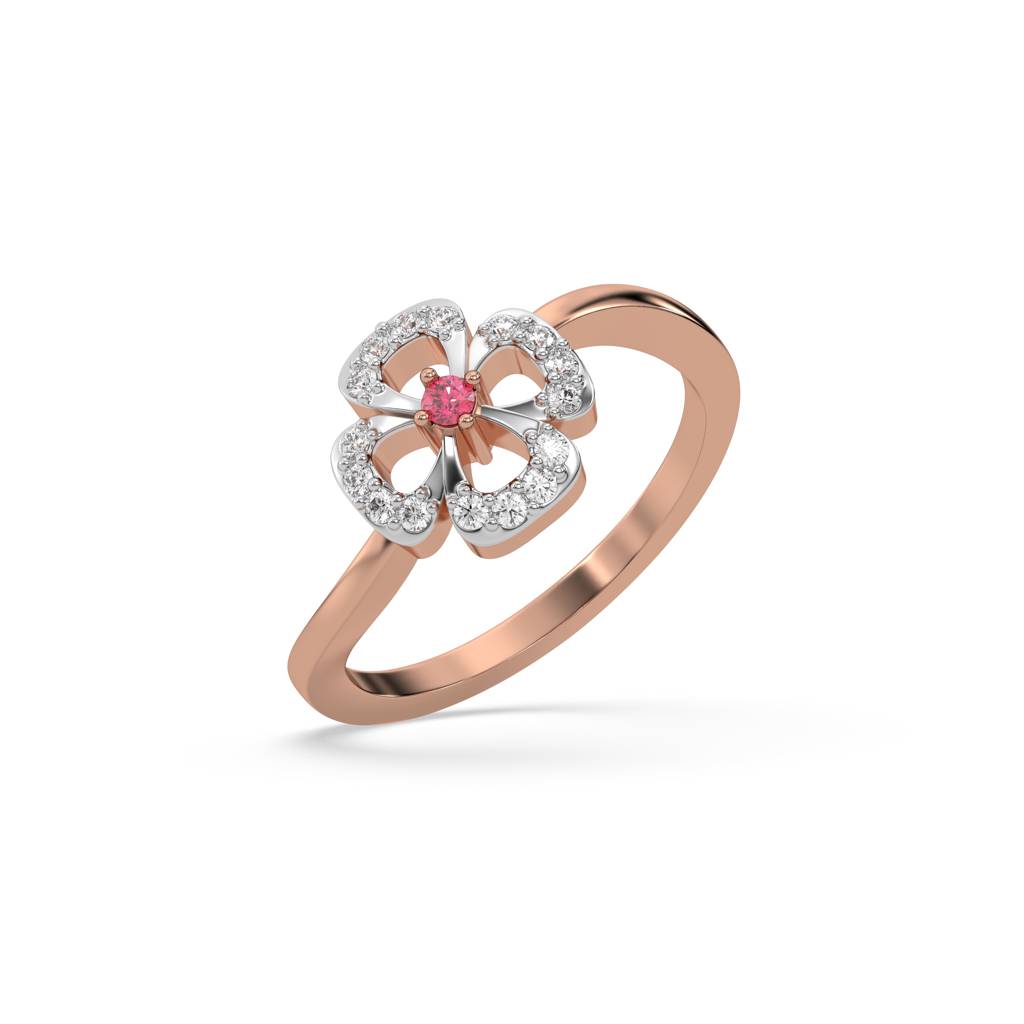 0.17Ct Lab Grown Diamond Ring In 18Kt Rose Gold Vermeil : LLRG0128