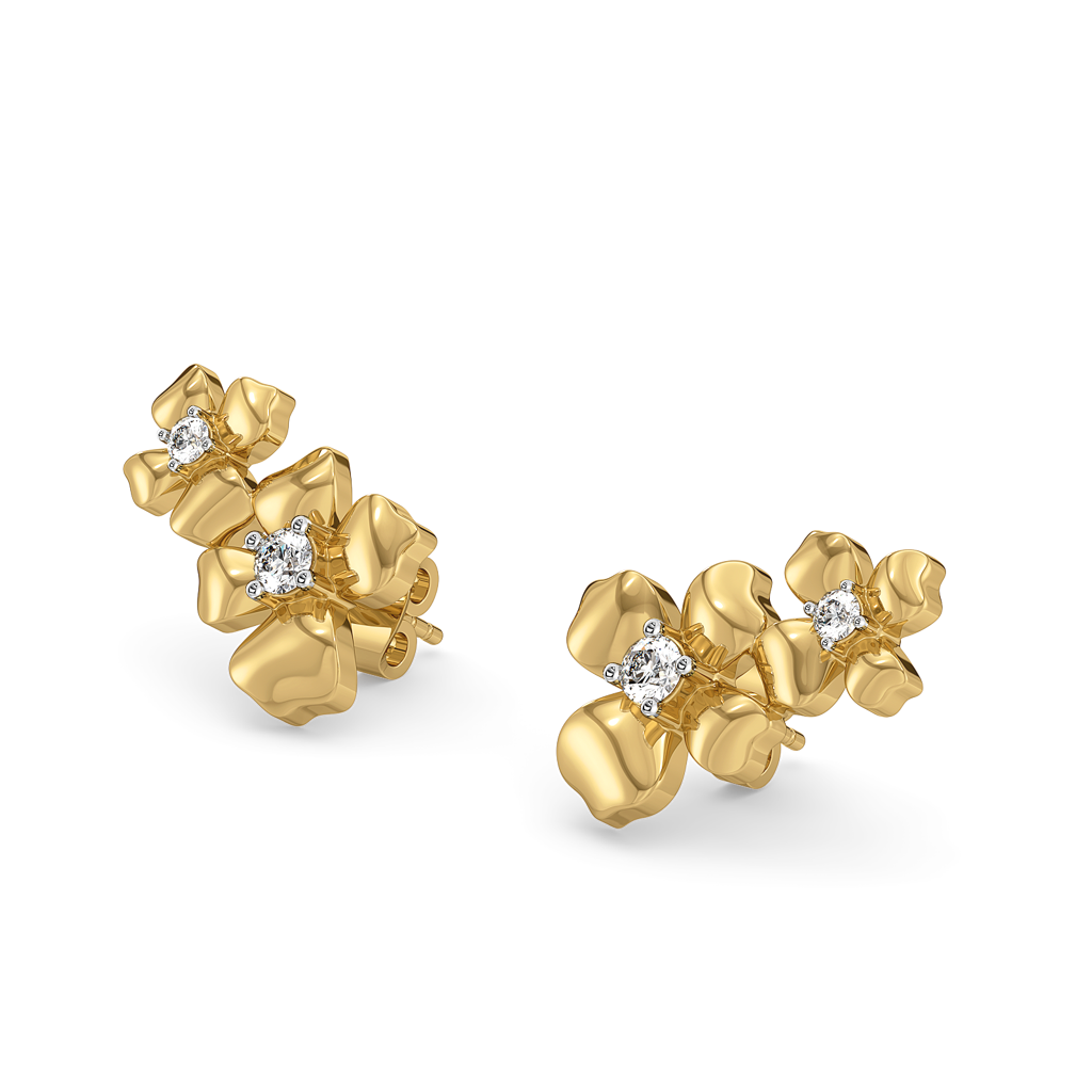 Petal Play - Lab Diamond Stud Earrings : LLER0101