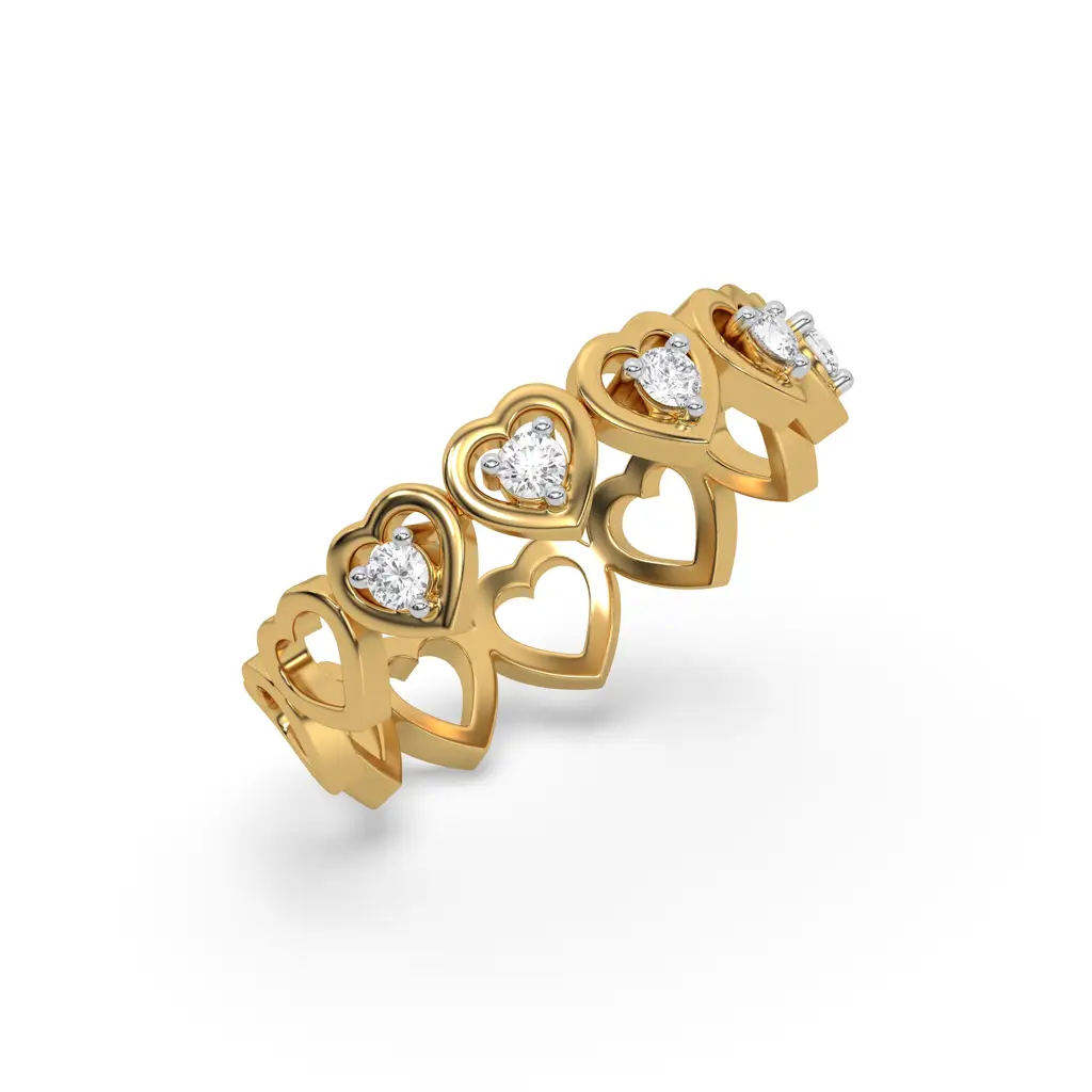 0.18Ct Lab Grown Diamond Ring In 18Kt Gold Vermeil : LLRG0124