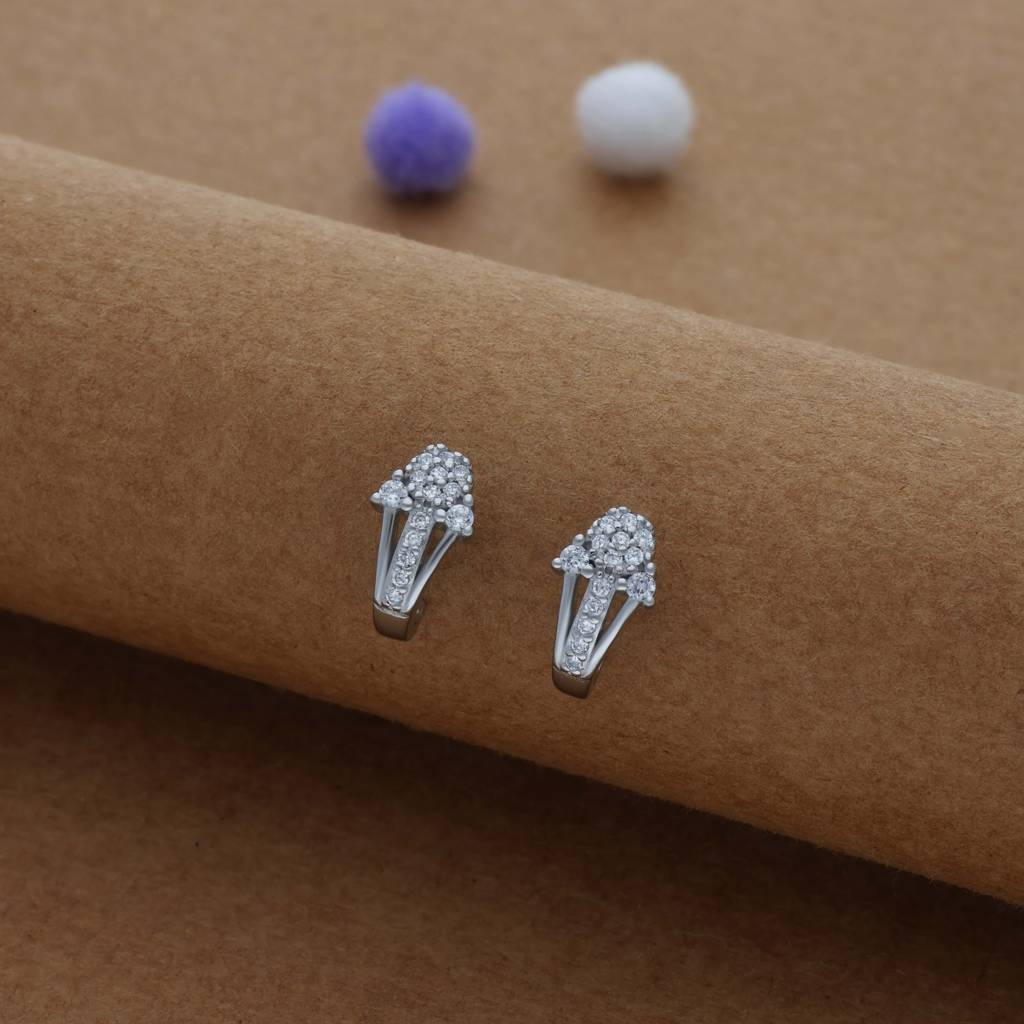 Iyal Eternal Glow Silver J Type Women Earring : EA-JT-RH-A-113-P