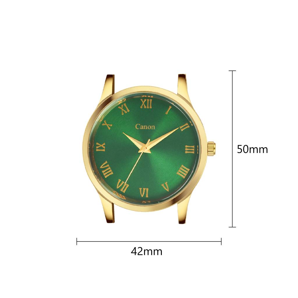 Luxury Golden & Green Couple Watch With Roman Numerals Cn-485 : CN-485
