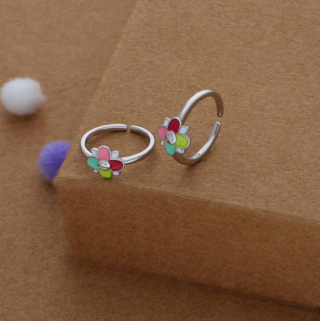 Happy Adjustable 925 Silver Fancy Toe Ring : TR-FT-RH-P-157-P