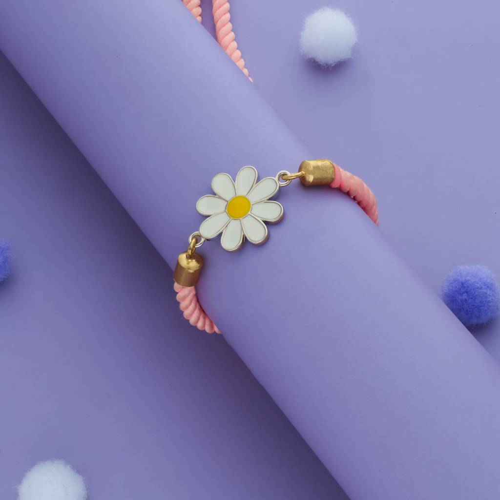 Eternz Certified Jewellery - Iyal Daisy Bloom 925 Sterling Silver Kids Rakhi