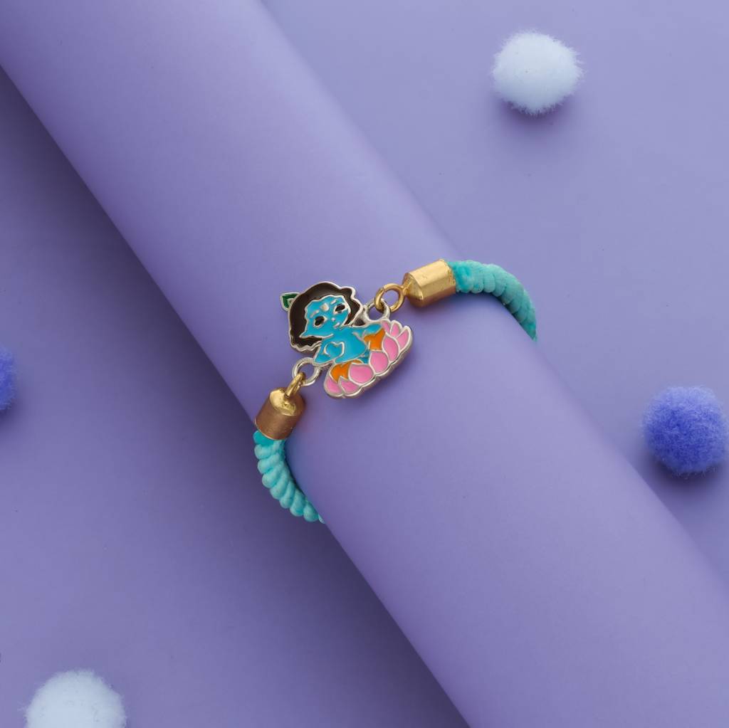 Eternz Certified Jewellery - Iyal Little Krishna 925 Sterling Silver Kids Rakhi