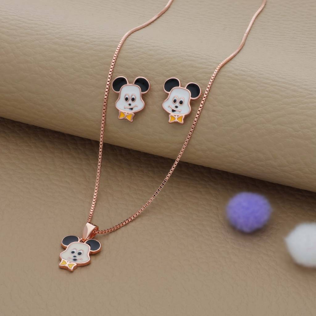 thumbnail image 2 of Silver Hello Kitty Pave CZ Teddy Bear Pendant Necklace – 18" Chain – Gold Tone Accents 2 of 6