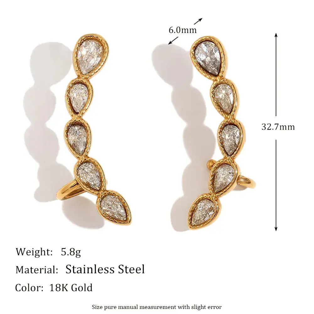 Waterdrop Earclip Studs : LNE1023