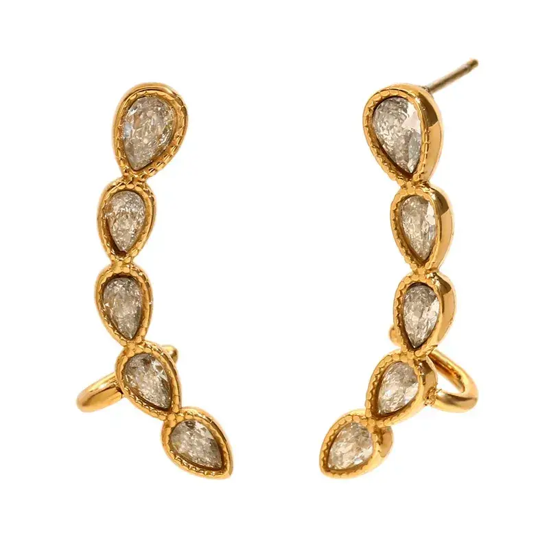 Waterdrop Earclip Studs : LNE1023