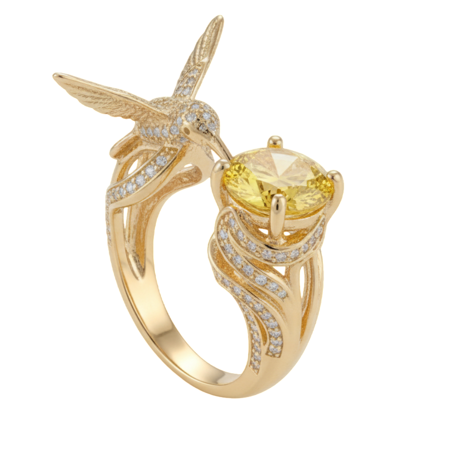 Bird Wing 18K Gold Plated Ring For Women | Freedom Inspired Open Design Ring : 5994359878