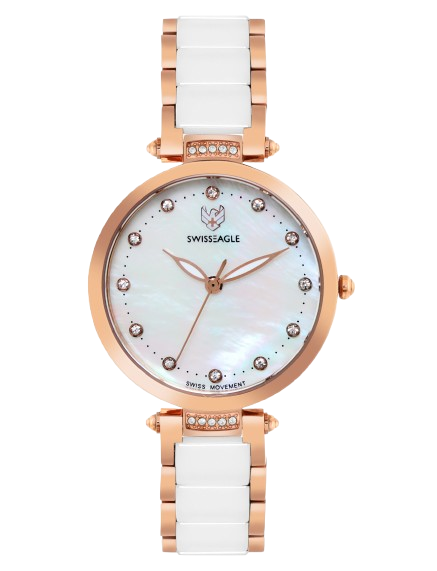 Swiss Eagle Premium Women Swiss-Made Quartz Movement - 3 Hand Mechanism Wrist Watch -Se-9177 : SE-9177-22A