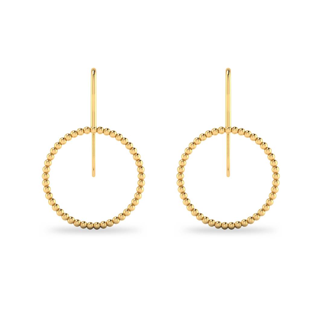 Iski Uski 925 Sterling Silver Round Classic Drop Earrings