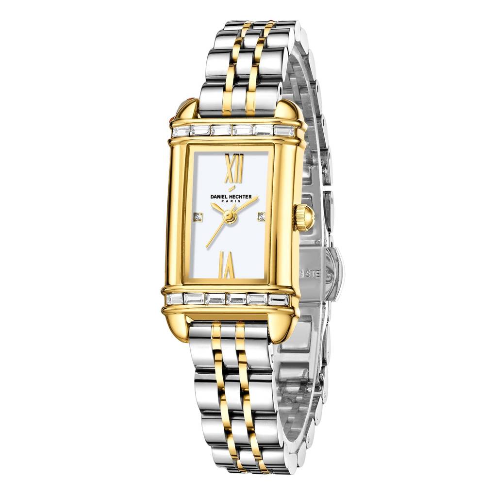 Daniel Hechter Paris Louvre Collection Square Dial Watch For Women With Roman Indices And Stainless Steel Strap-D : DHW2006-44
