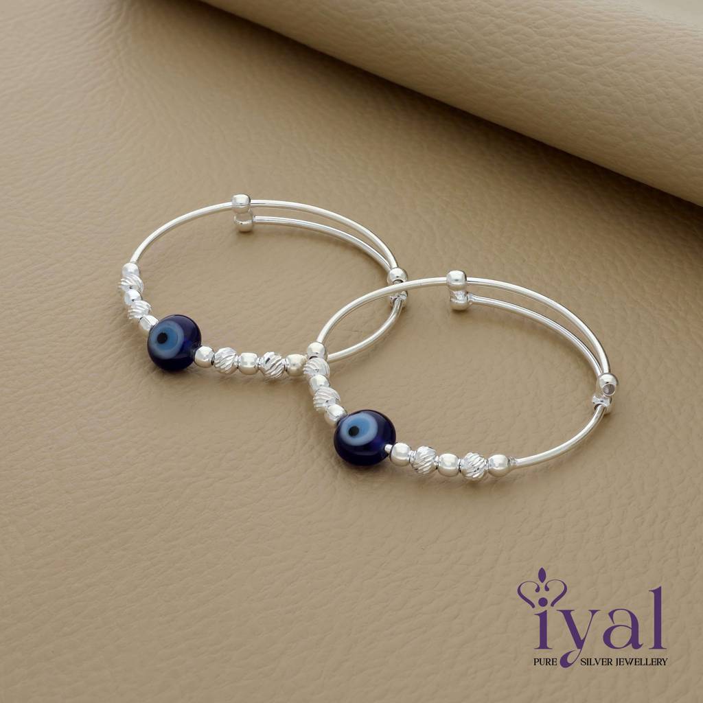 Evil Eye 925 Silver Kid Bangle(2+Yr) : KB-200