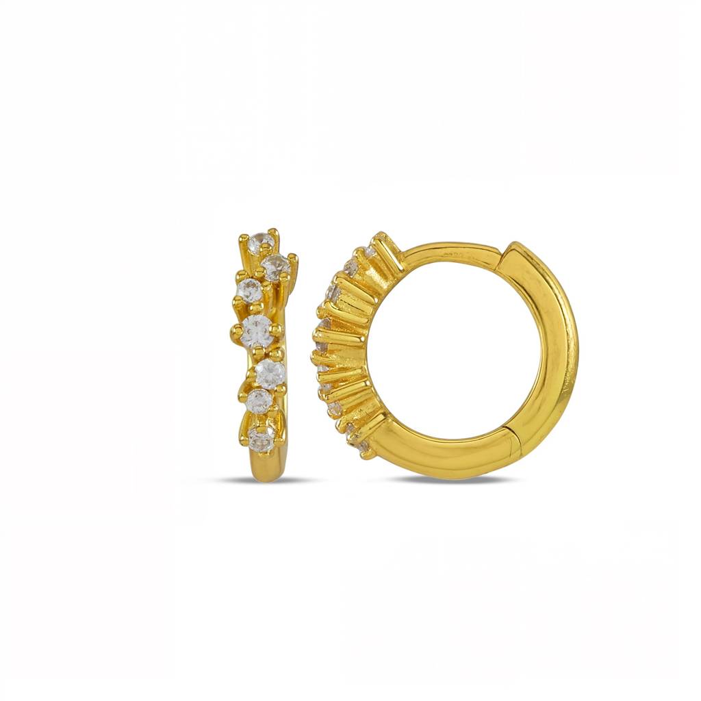 Crown Sparkle 92.5 Sterling Silver Hoops : AWE-275