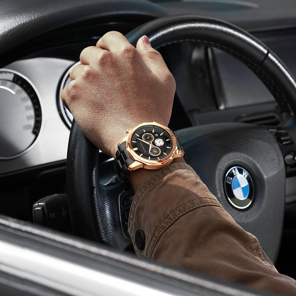 Giordano Multi-Function Analog Watch For Men With Textured Dial, Classic Stainless Steel Strap And Date Function : GZ-50036-33