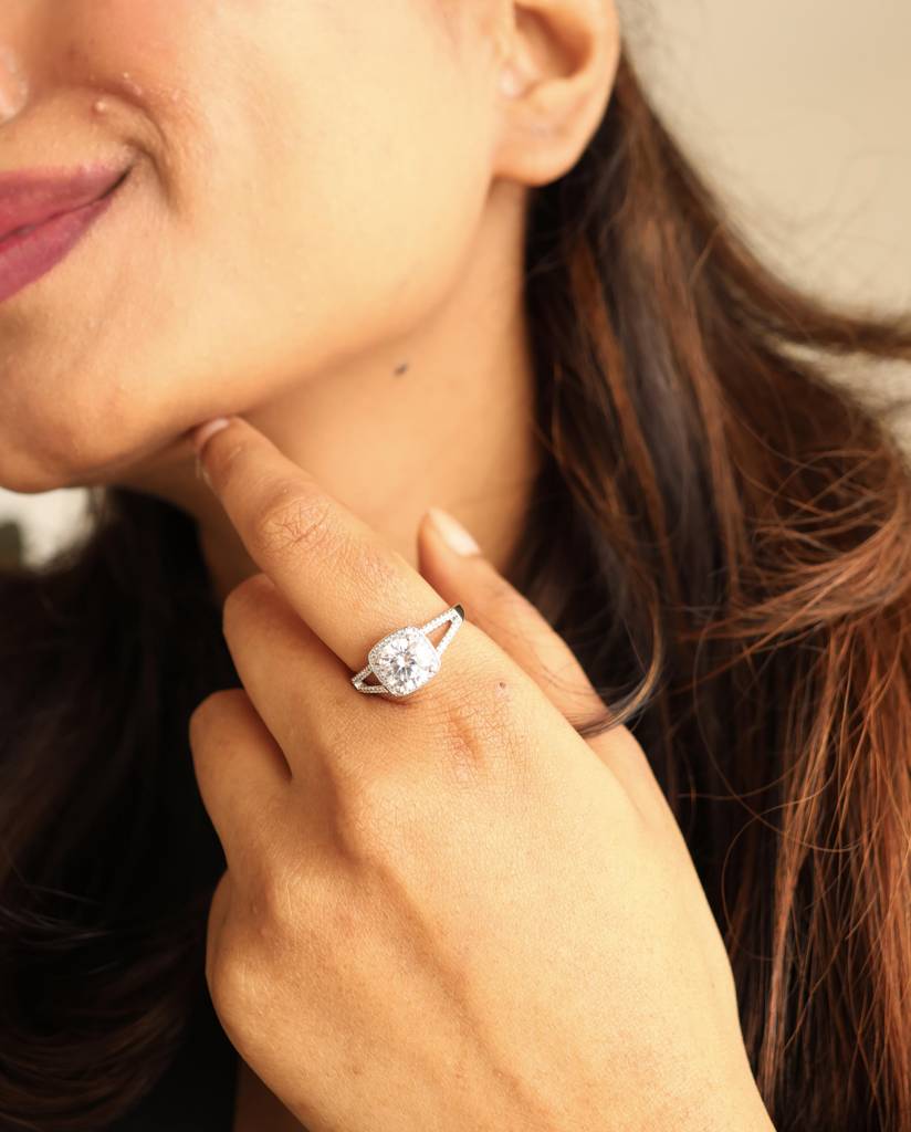 Adjustable American Diamond 1.5 Carat Solitaire Romy Anti Tarnish Ring ( Fits All Sizes ) : 100823