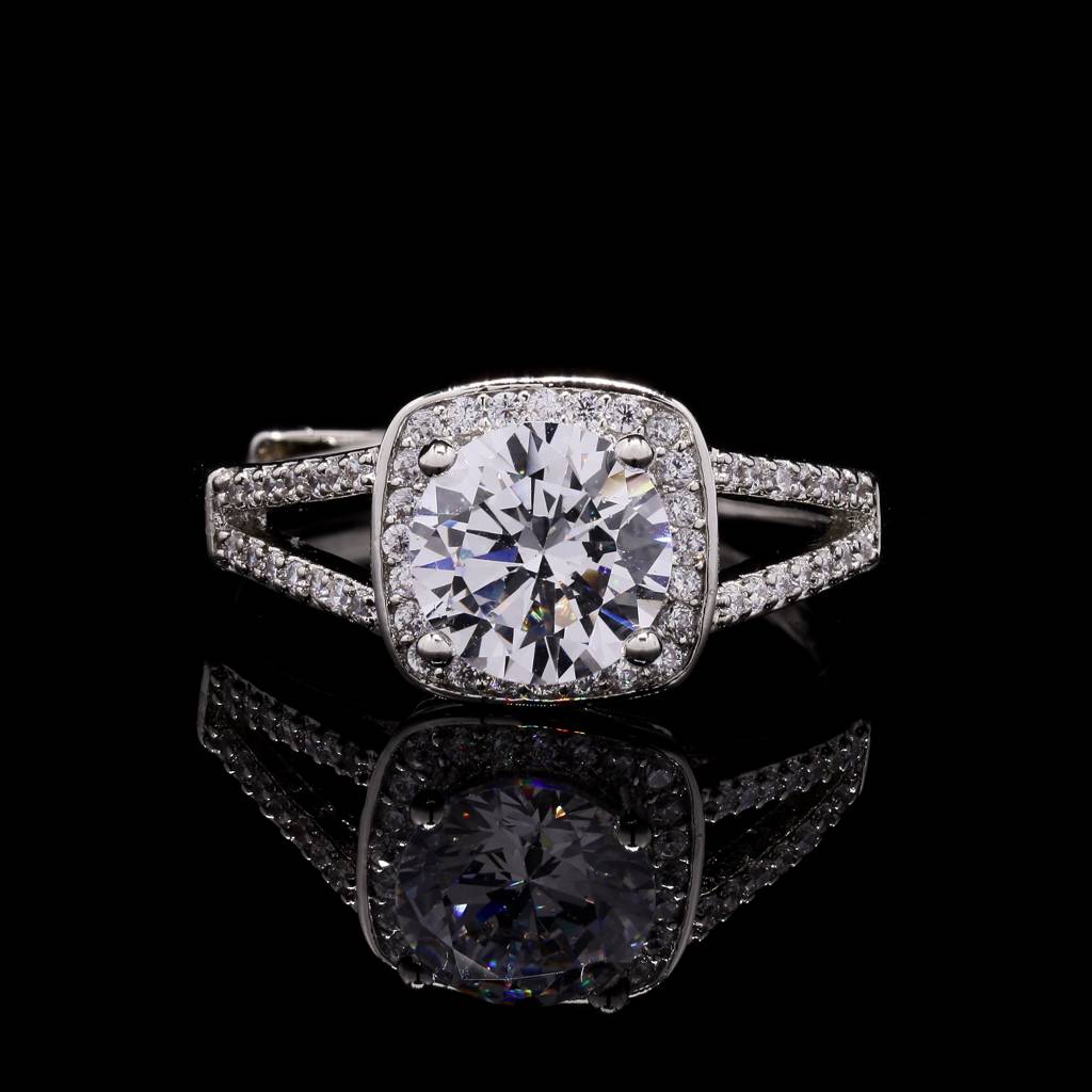 Adjustable American Diamond 1.5 Carat Solitaire Romy Anti Tarnish Ring ( Fits All Sizes ) : 100823