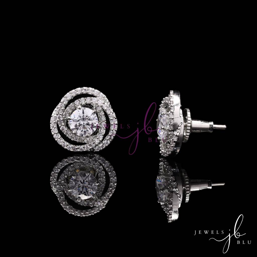 Melita 1 Carat American Diamond Solitaire Anti Tarnish Everyday Studs : 100840
