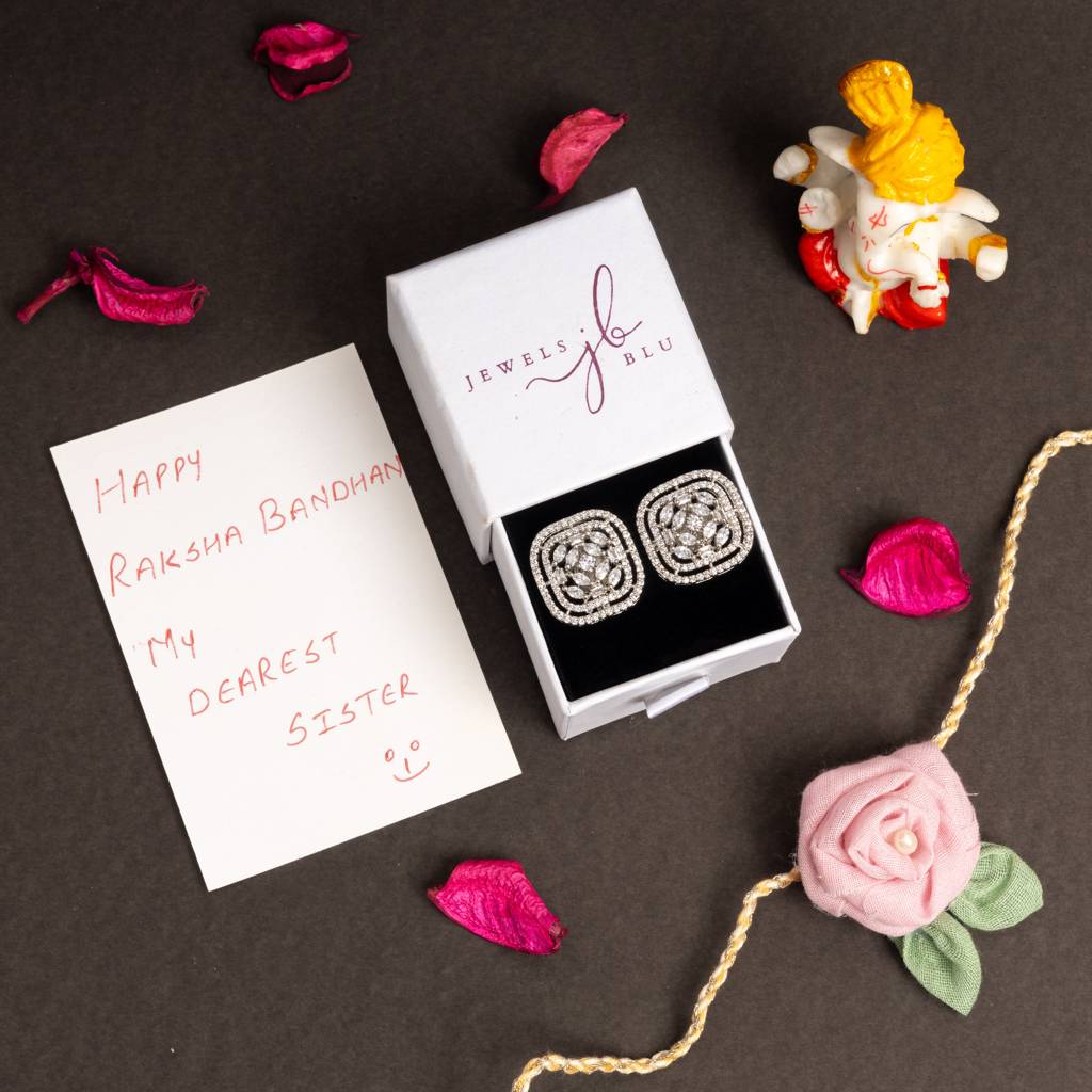 Lola American Diamond Studded Anti Tarnish Daily Wear Studs : 100887