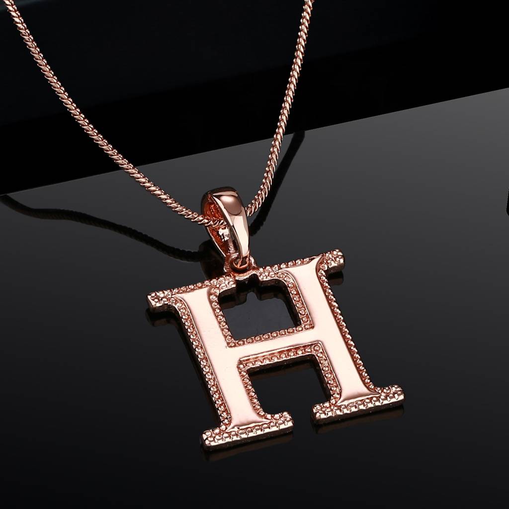 Estele Rosegold Plated Letter Charm Pendant For Women / Girls : 1009-HPENDANT