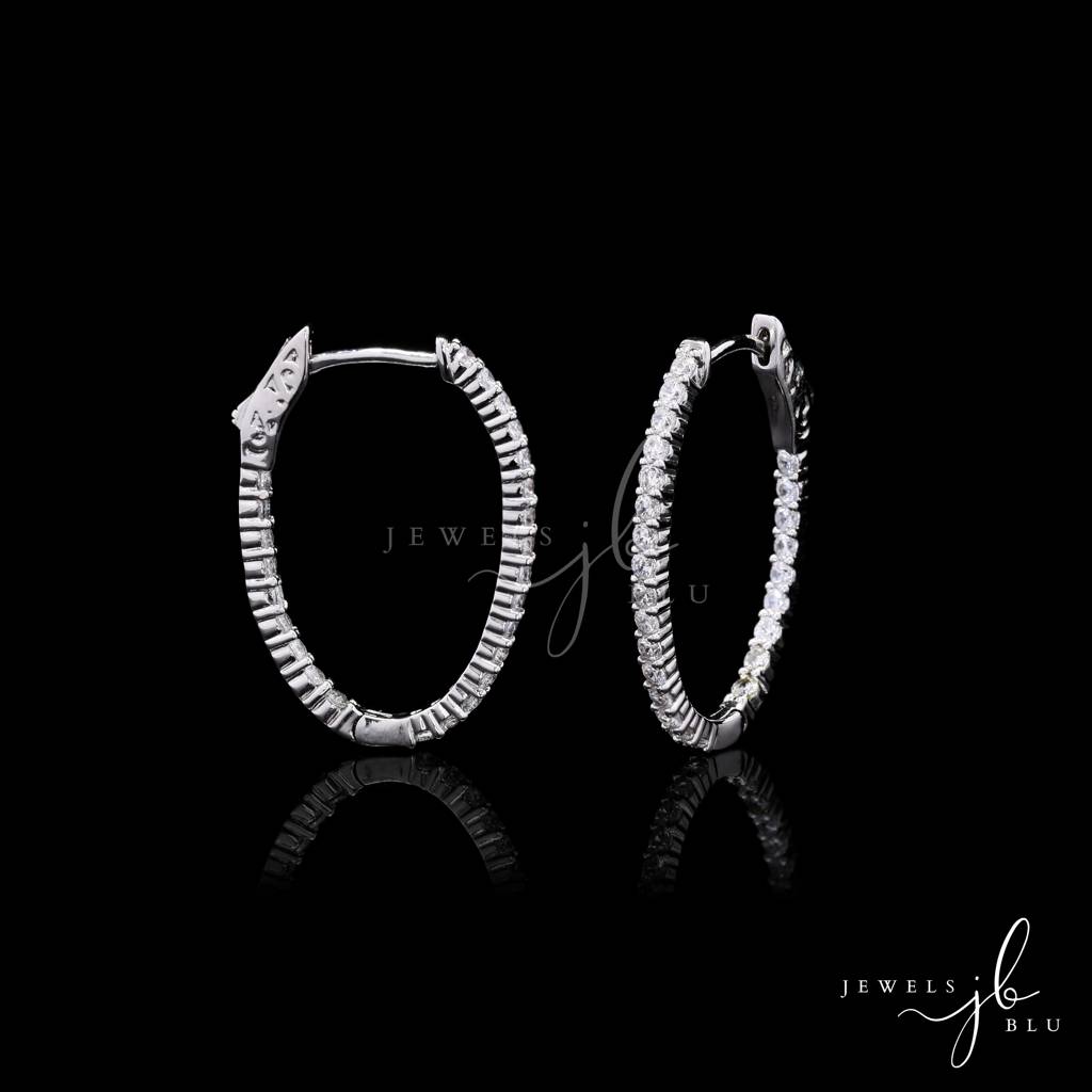 Classic Vanessa American Diamond Oval Hoops : 100926