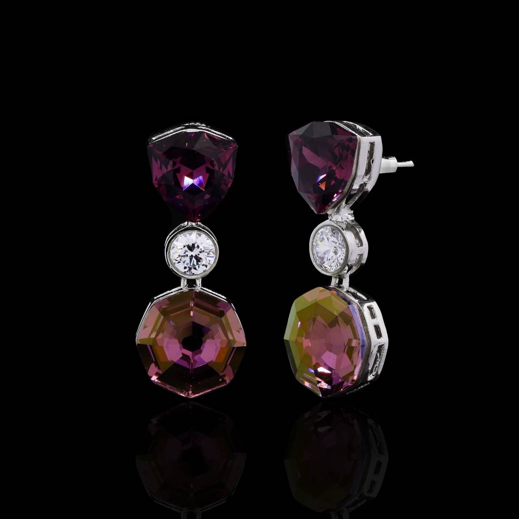 Premium Wine Swarovski Cocktail Danglers : 100963