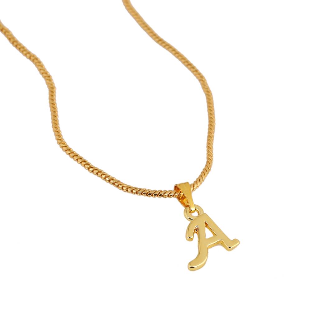 Estele Valentine Gift - Gold Plated Initial A Letter Pendant For Women : 1010-A-IGPENDANT