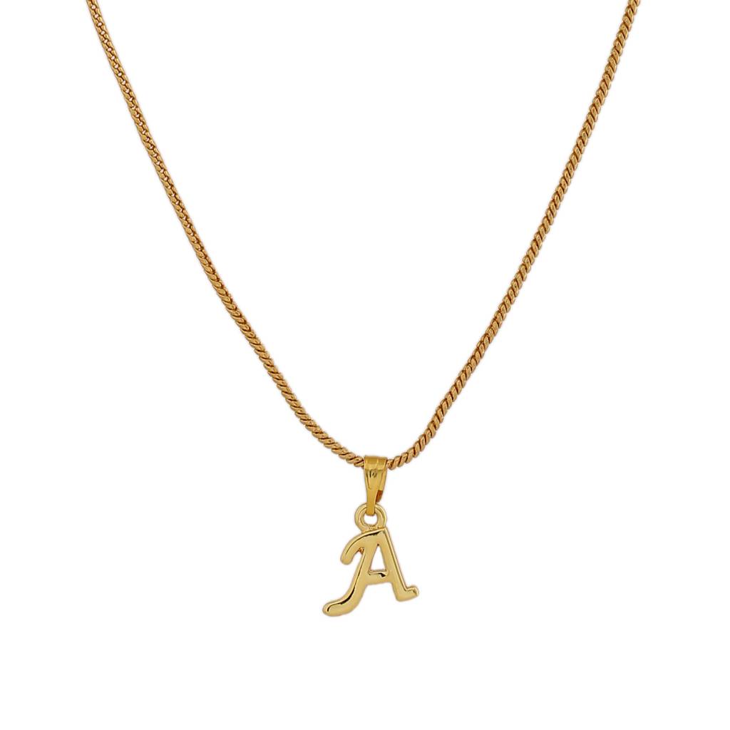 Estele Valentine Gift - Gold Plated Initial A Letter Pendant For Women : 1010-A-IGPENDANT