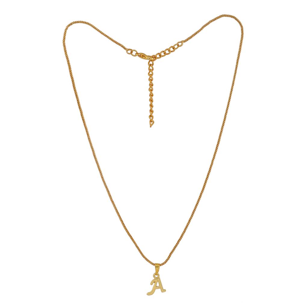 Estele Valentine Gift - Gold Plated Initial A Letter Pendant For Women : 1010-A-IGPENDANT