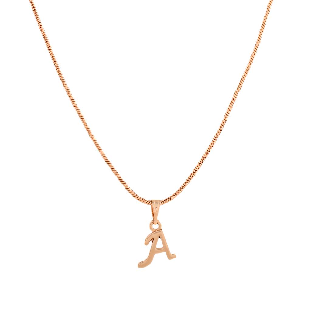 Estele Valentine Gift - Rose Gold Plated Initial A Letter Pendant For Women : 1010-A-RGPENDANT