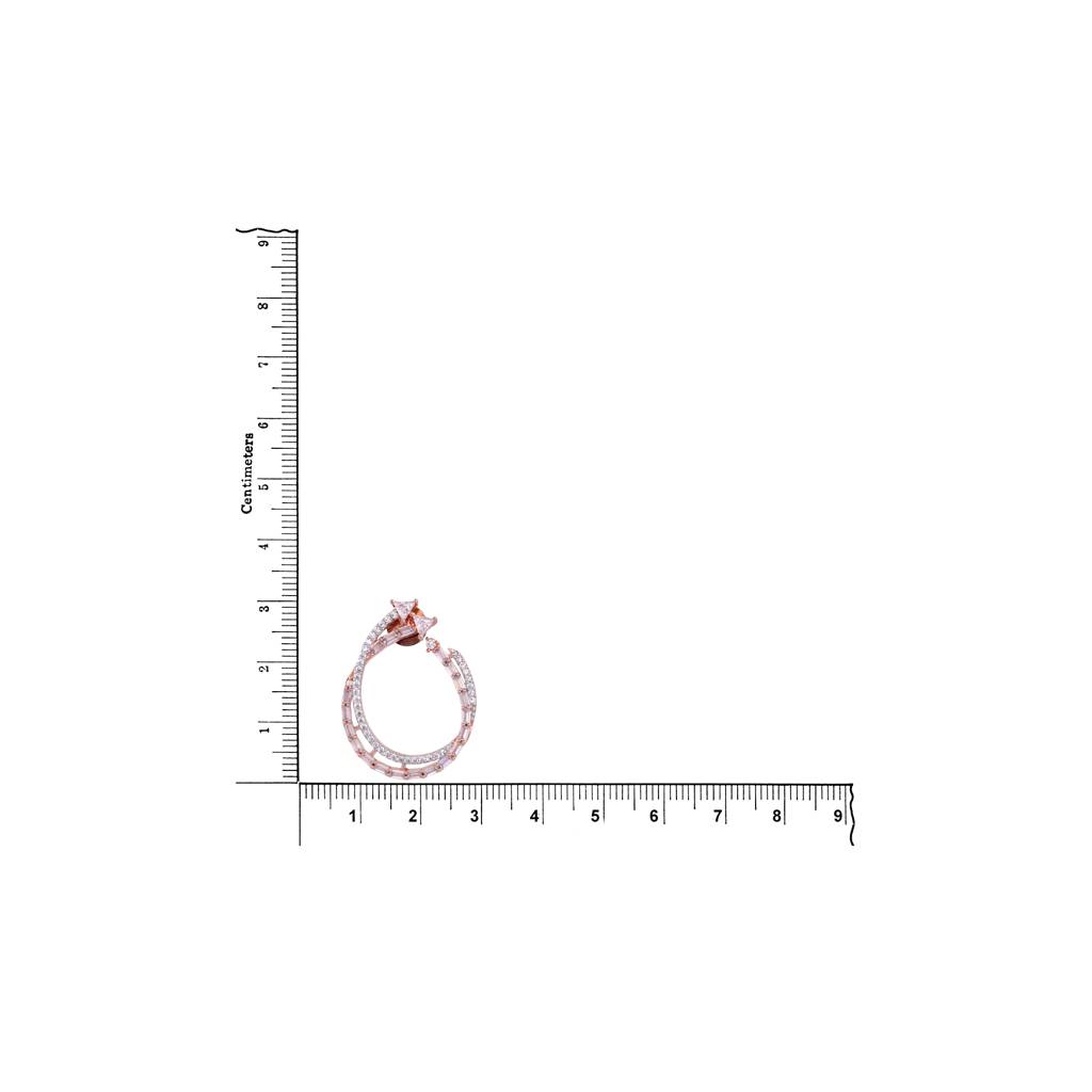 Saraf Jewellery Stylish Party Wear Rose Gold Plated Ad Studded Handcrafted Ear Rings For Girls & Women : SJ1014