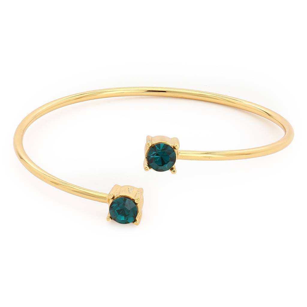 Estele Gold Plated Twinkle Bracelet With Green Stone For Women : 101554BR