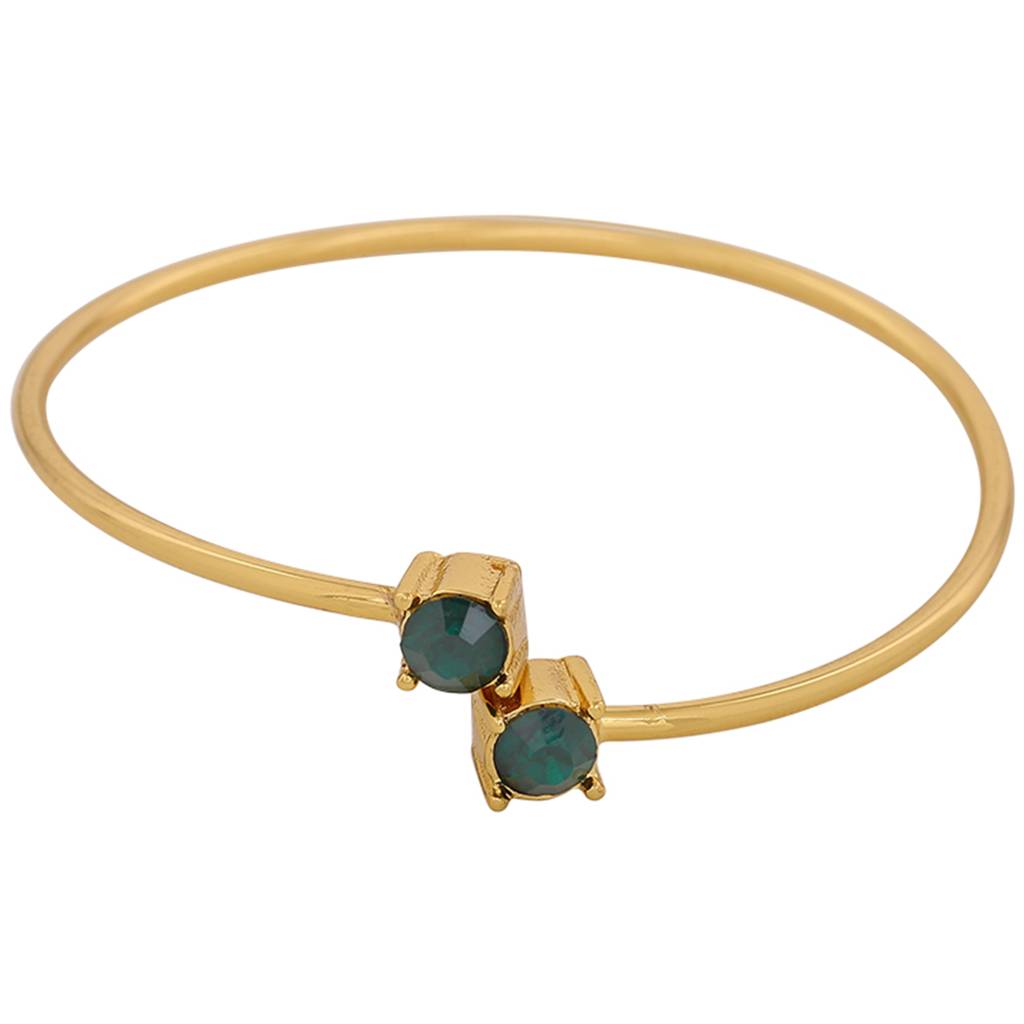 Estele Gold Plated Twinkle Bracelet With Green Stone For Women : 101554BR
