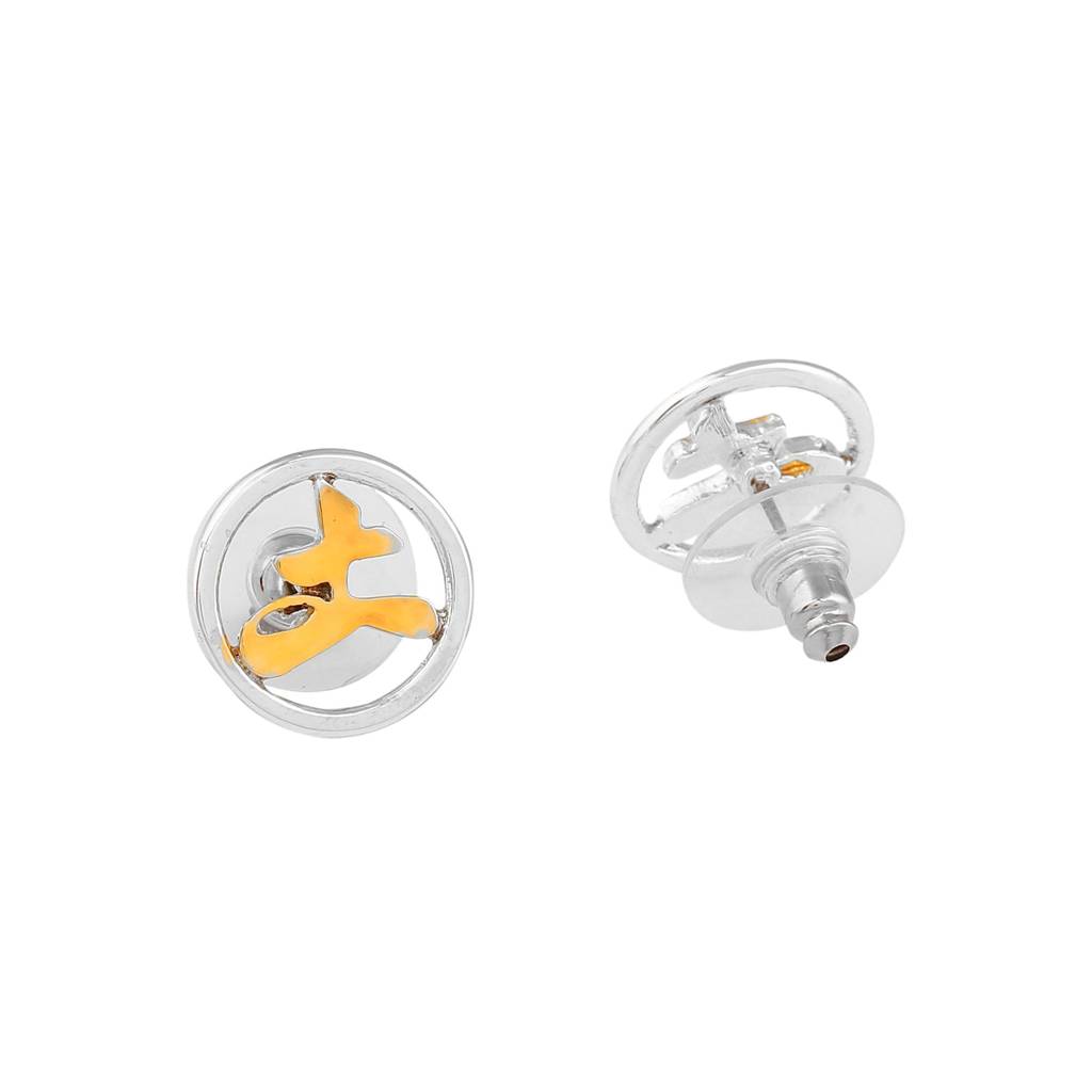 Estele Gold & Rhodium Plated Chinese Astrological "Earth" Symbol Necklace Set For Women : 10158-I2TNKER