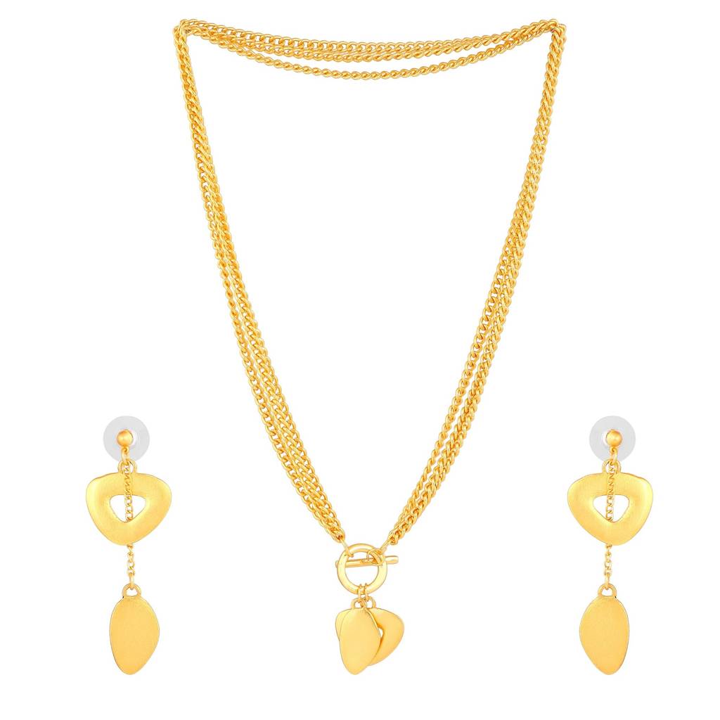 Estele Gold Plated Charm Designer Necklace Set For Women : 10169-IGNKER