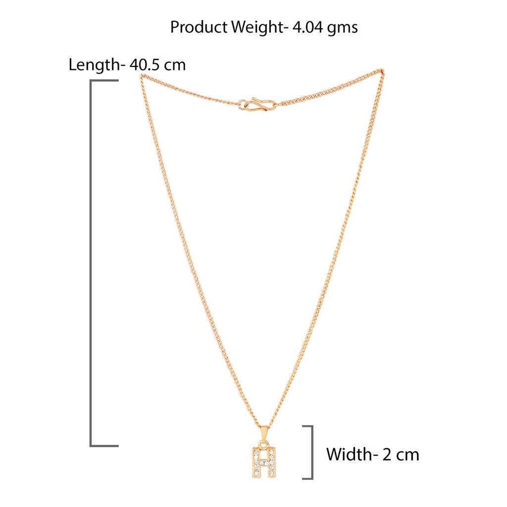 Estele Rose Gold Plated Premium Bijou Letter Pendant With Crystals For Girl'S & Women : 1017-RG-GPENDANT
