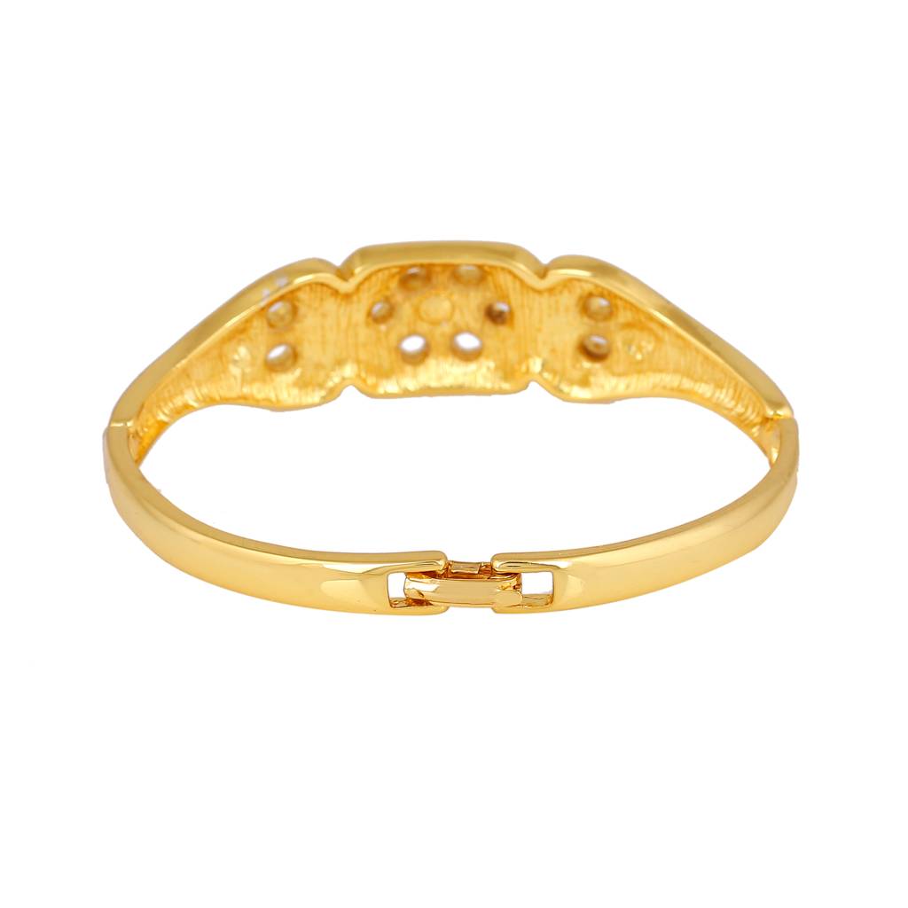 Estele Gold Plated Floral Meenakari Designer Bracelet With Kundan For Women : 101706BR