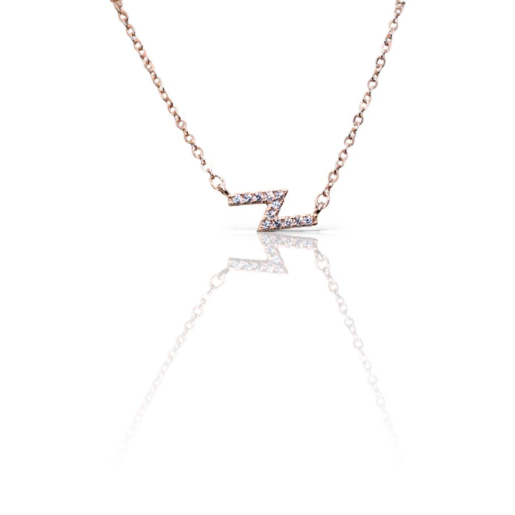 Sleek Shiny Z-Shaped Necklace : 1018
