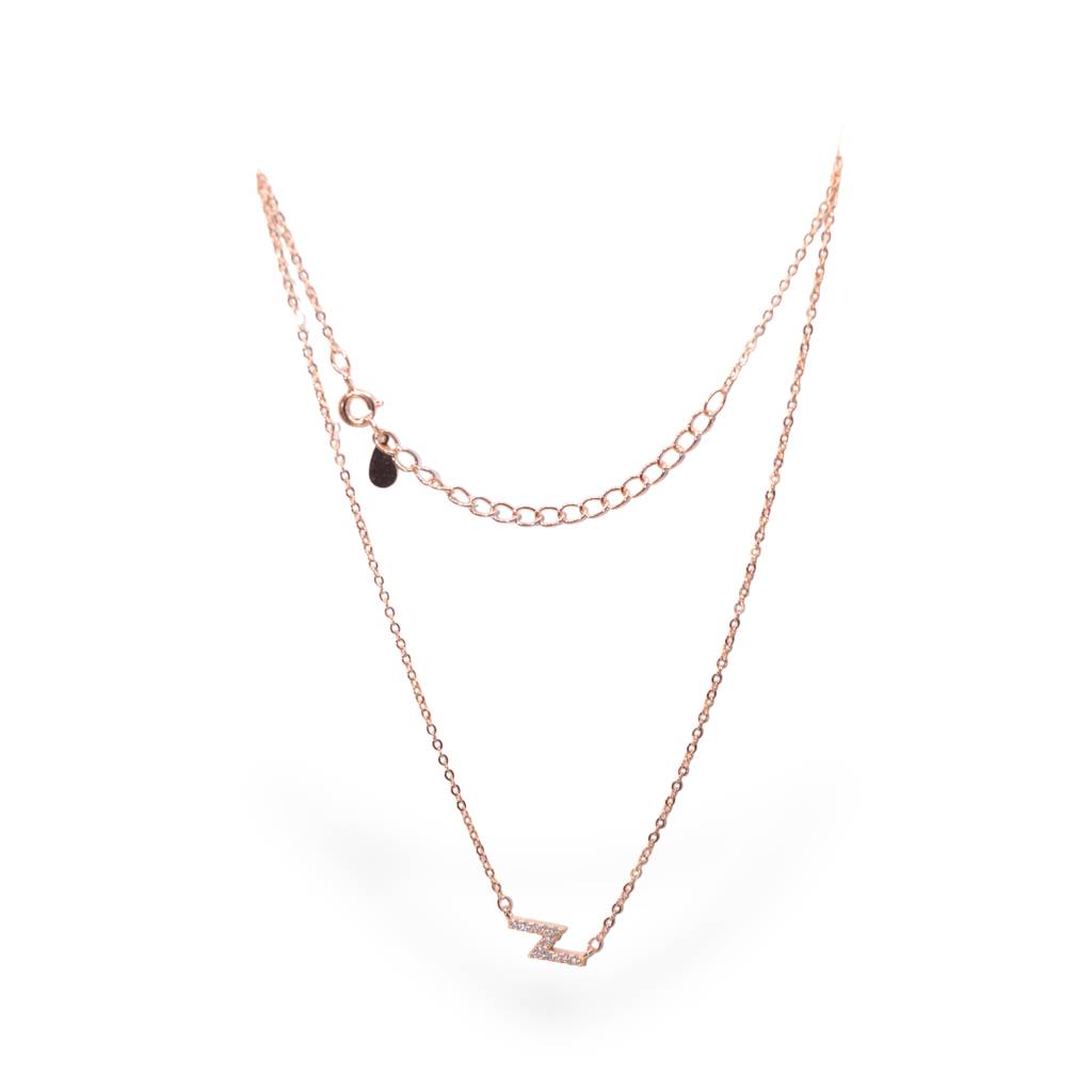 Sleek Shiny Z-Shaped Necklace : 1018