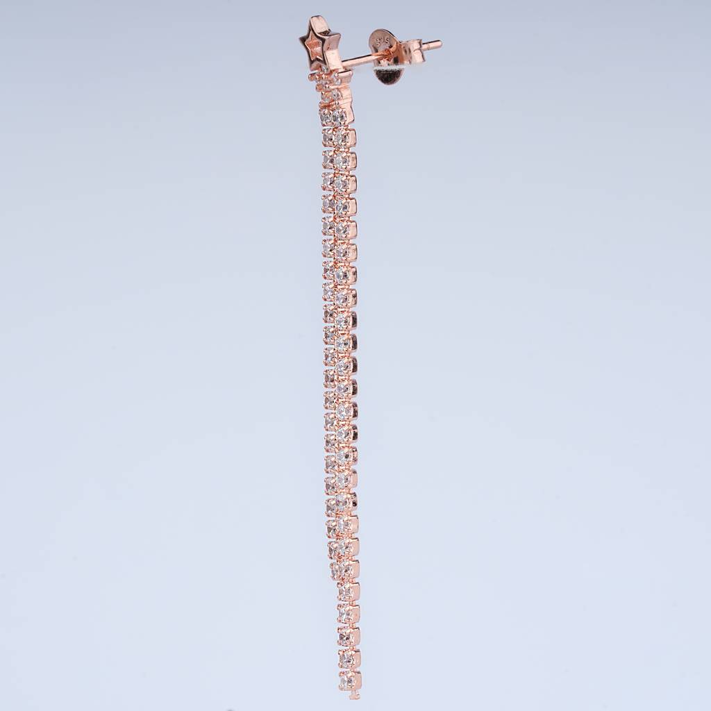 925 Pure Silver Rose Gold Earrings-Twp1051 : TWP1051