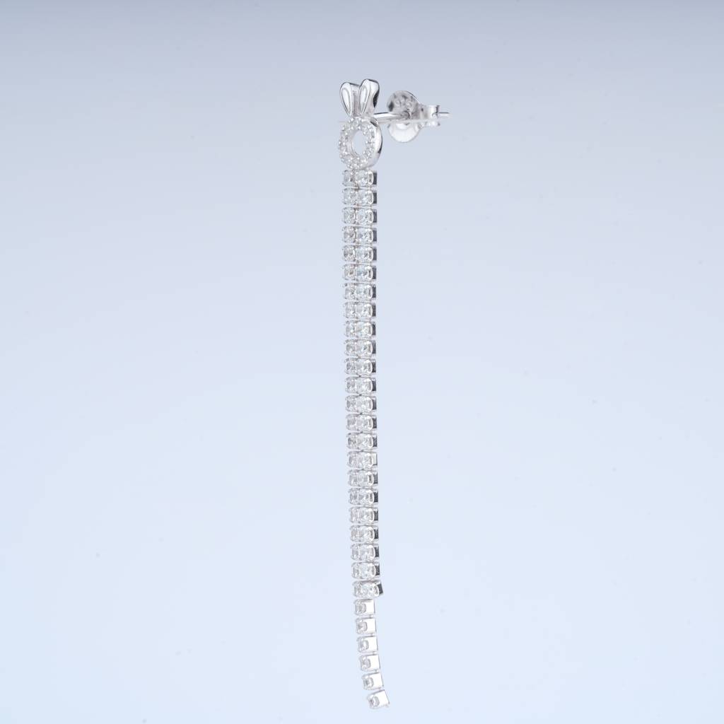 925 Sterling Silver Long Drop Earrings | Chain Drop Dangle Earrings : TWP1049