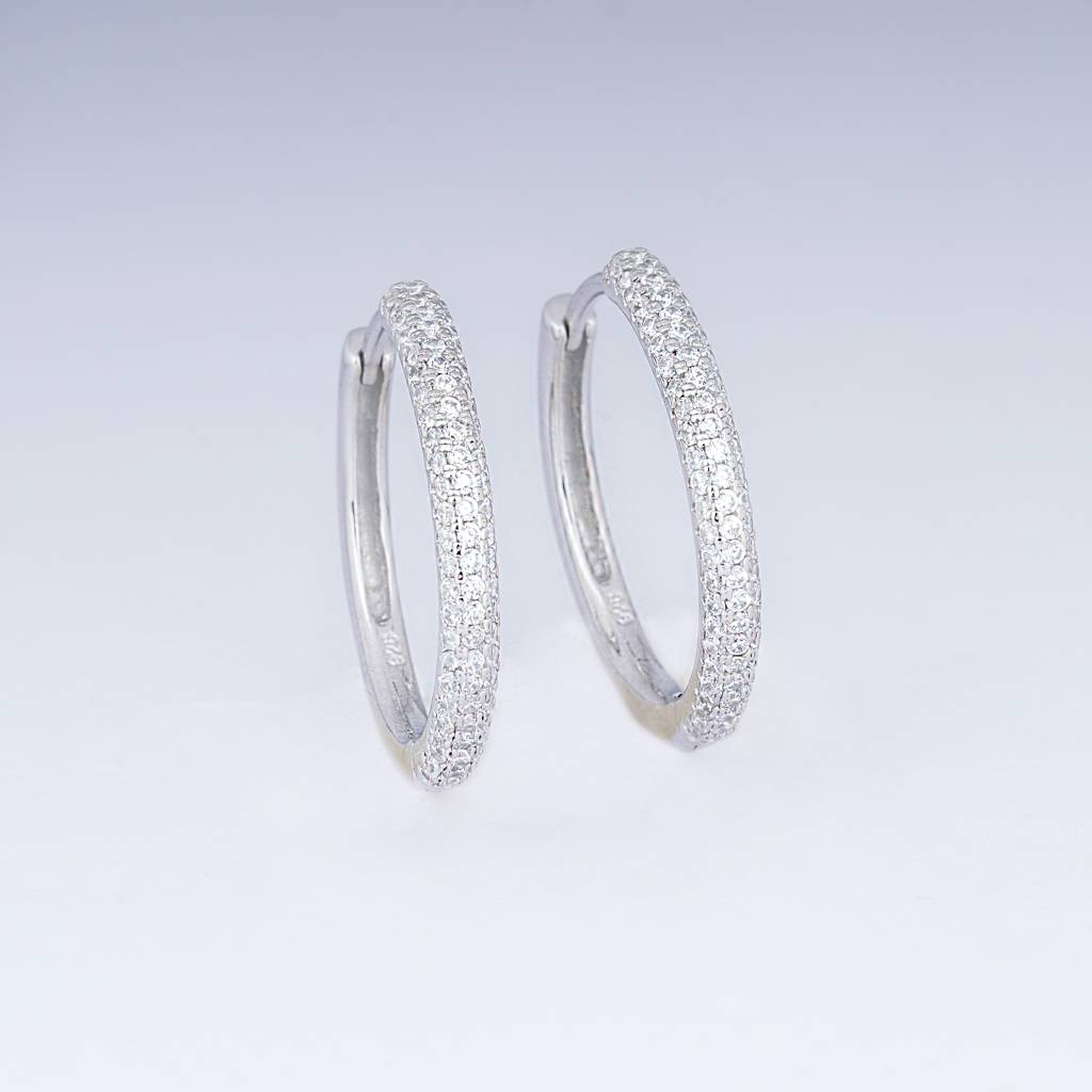 925 Pure Silver Hoop Earrings (Bali) | Round Hoops Silver Earrings : TWP1103