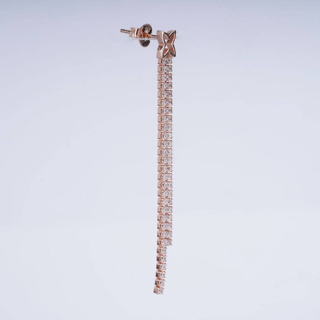 925 Pure Silver Rose Gold Earrings-Twp1052 : TWP1052