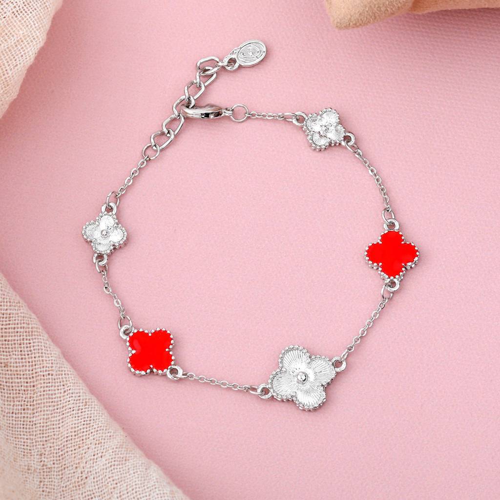 Estele Trendy Clover Leafy Style Adjustable Charm Bracelet For Women : 102184-IRRDBR