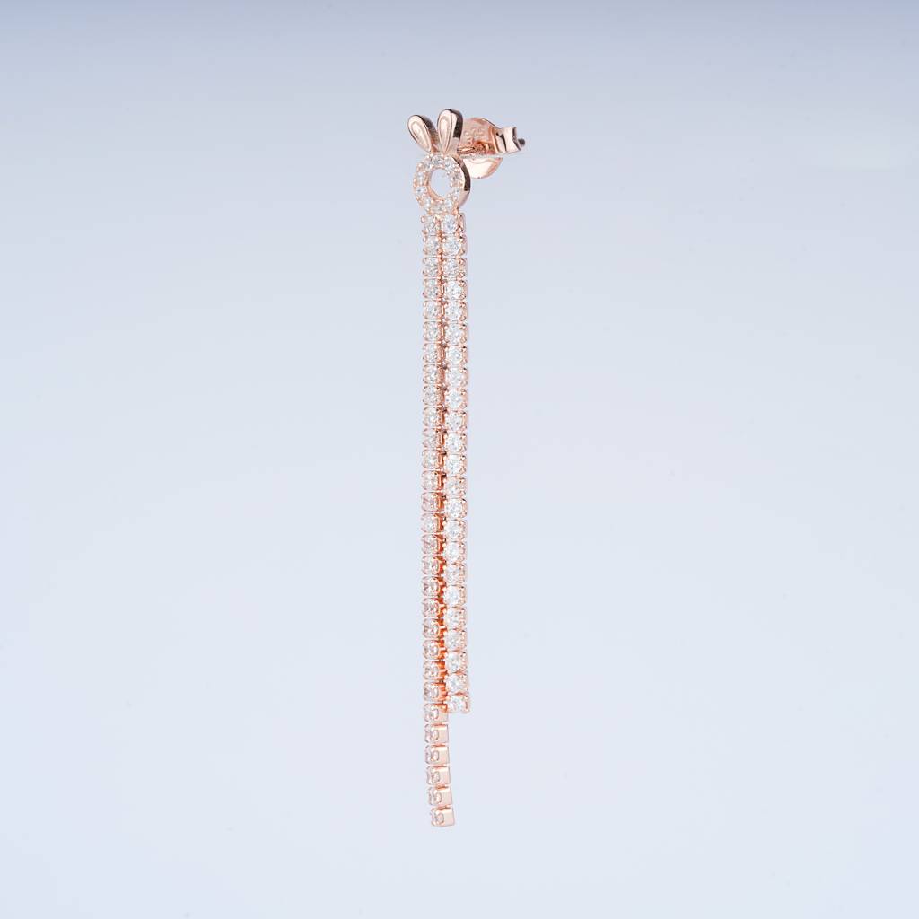 925 Pure Silver Rose Gold Earrings-Twp1050 : TWP1050