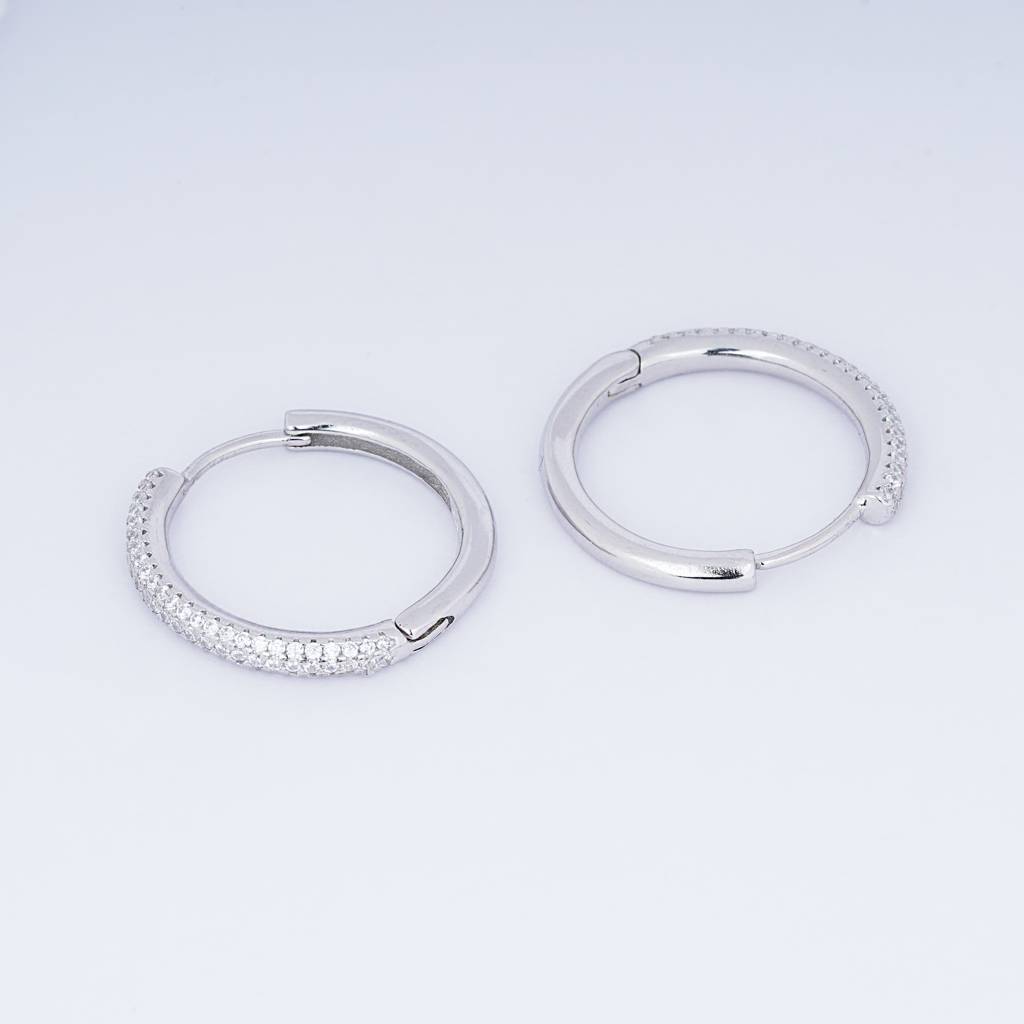 925 Pure Silver Hoop Earrings (Bali) | Round Hoops Silver Earrings : TWP1103