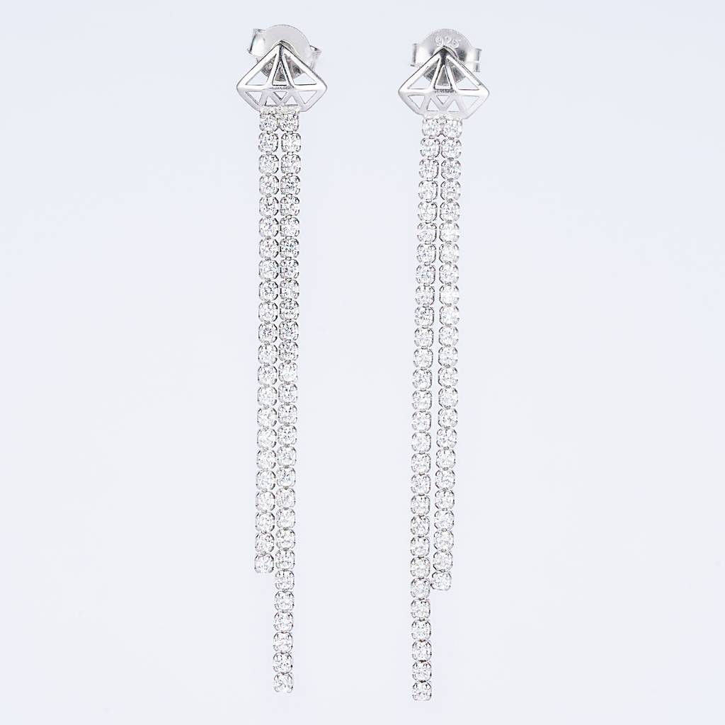 925 Pure Silver Dangle Earrings | Charm Threader Charm Drop Earring : TWP1046