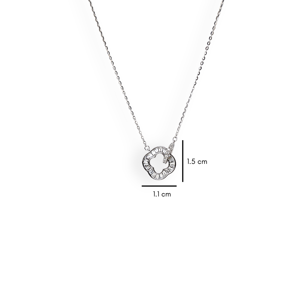 Clover: 925 Sterling Silver Pendant & Chain For Women : 1033NK