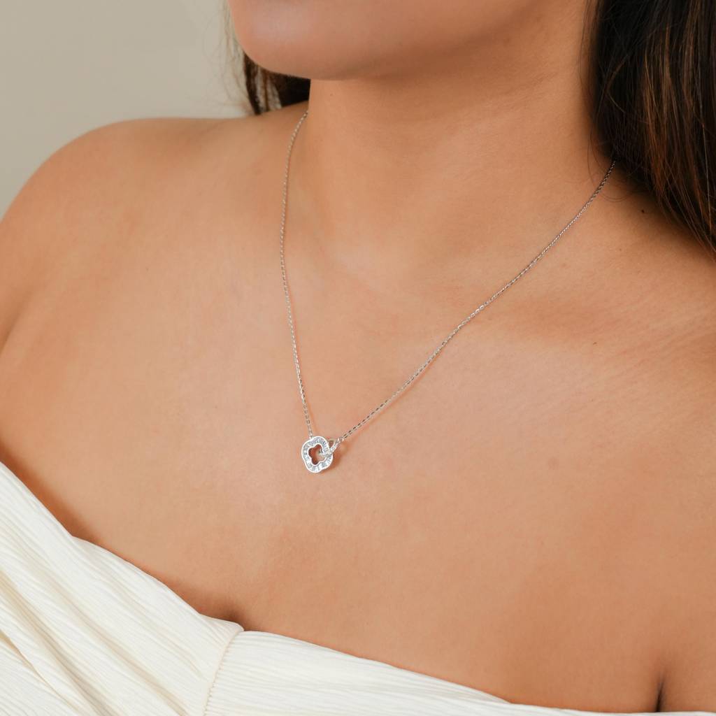 Clover: 925 Sterling Silver Pendant & Chain For Women : 1033NK