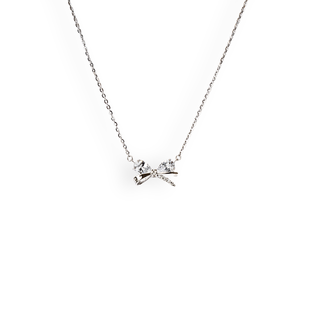 Gifted: 925 Sterling Silver Bow Necklace For Women : 1035NK